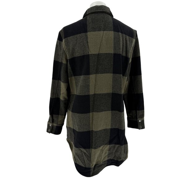 Bb Dakota Steve Madden Oversized Plaid Shirt Jacket Size S Green & Black - Picture 4 of 10